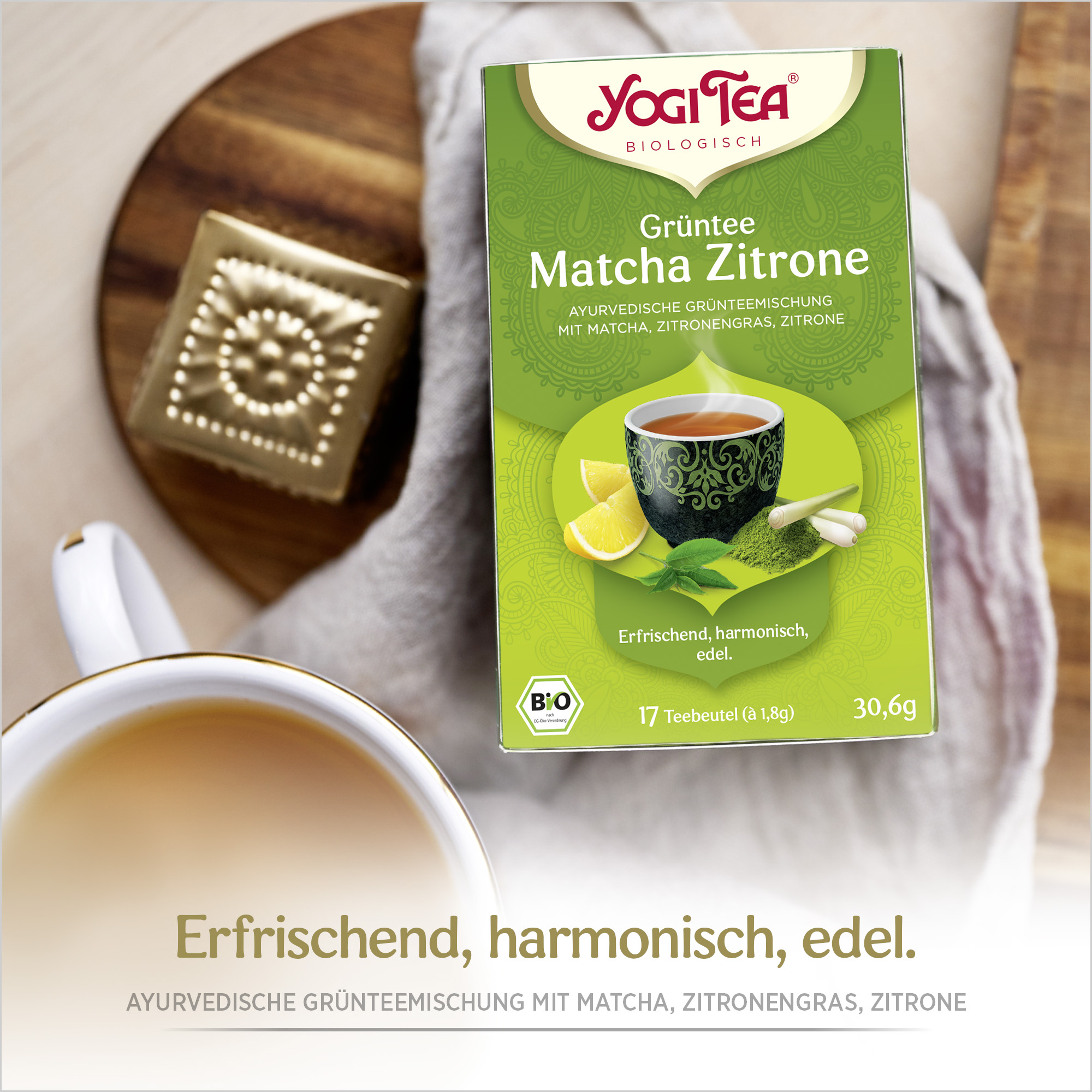 3x BIO YOGI TEA Grüntee Matcha Zitrone | 3 x 30,6g