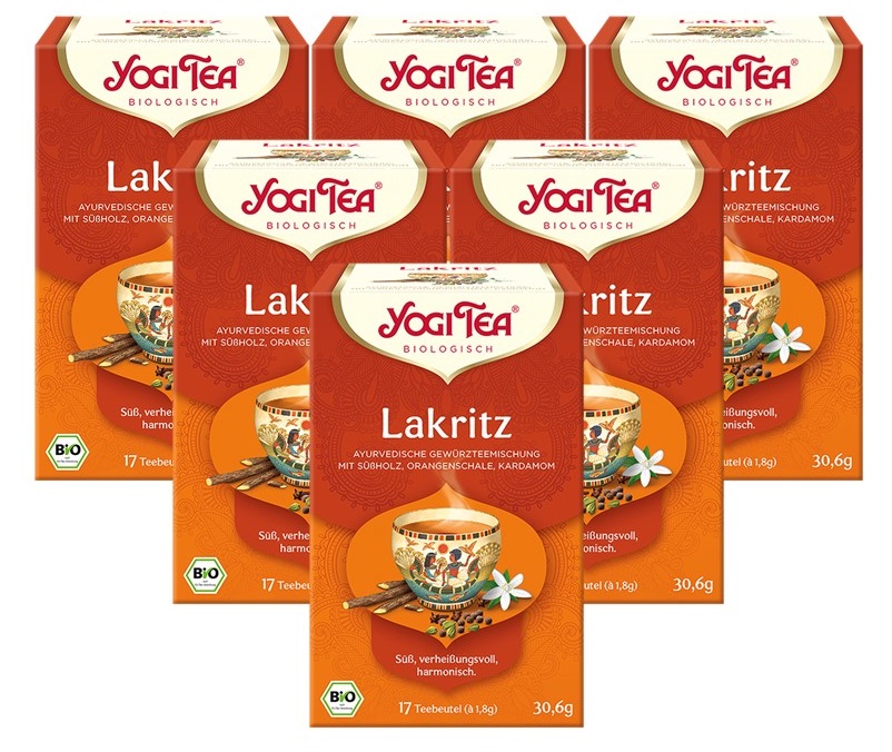 6 x BIO YOGI Süßes Wohlgefühl (Lakritz) | 6 x 30,6g