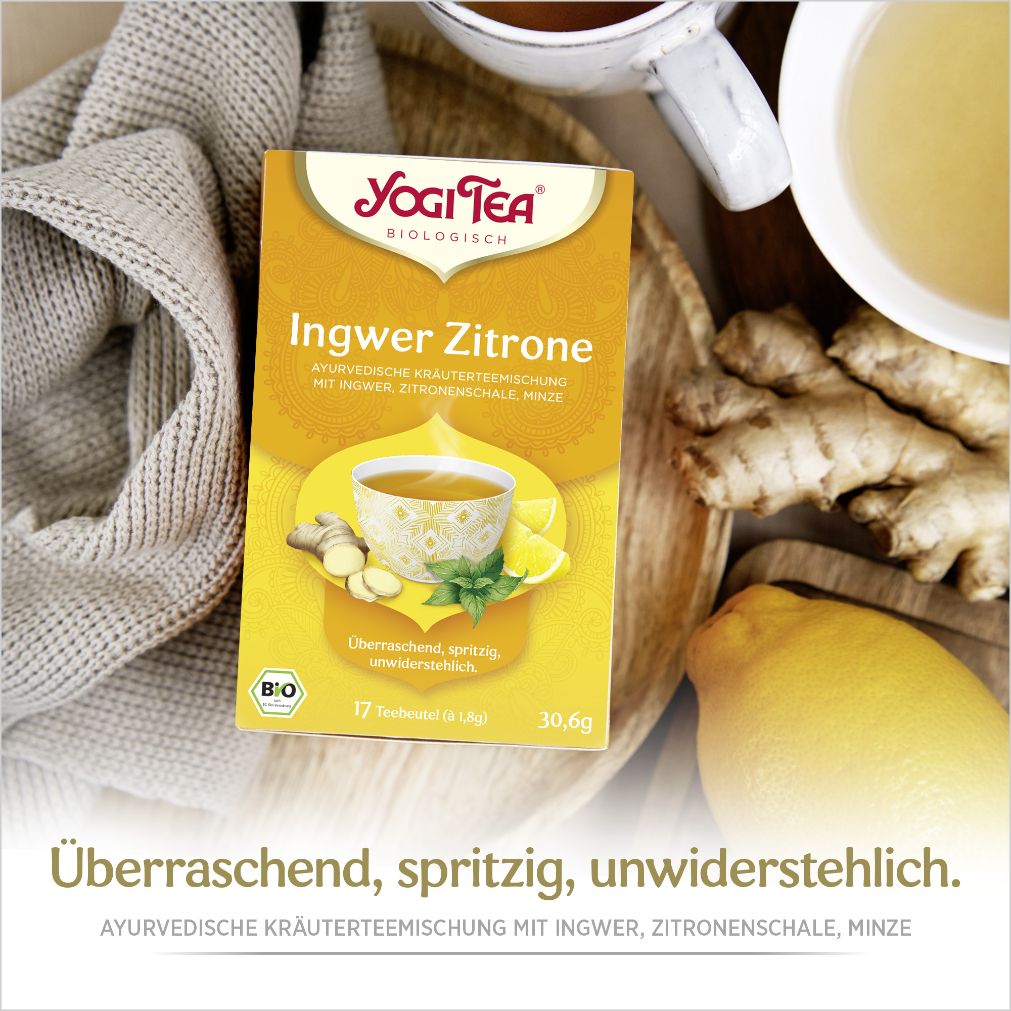 BIO YOGI TEA Ingwer Zitrone | 17 x 1,8g