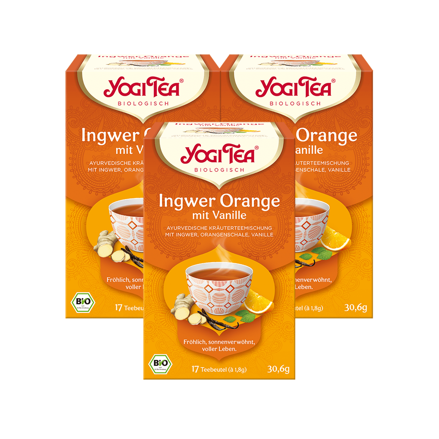 3 x BIO YOGI TEA Ingwer Orange | 3 x 30,6g 