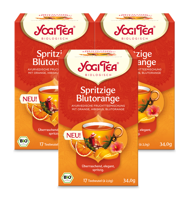 3 x YOGI TEA Spritzige Blutorange Bio 34g