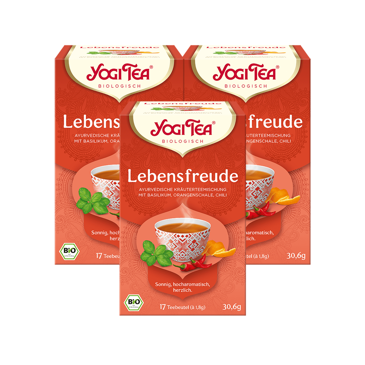 3 x BIO YOGI TEA Lebensfreude  | 3 x 30,6g 