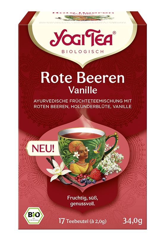 YOGI TEA Rote Beeren Vanille Bio 34g Bio Früchtetee - fruchtig. süß. genussvoll